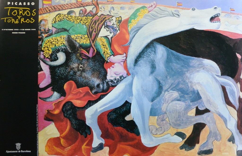 Pablo Picasso La muerte del torero Cartel original exposición Toros