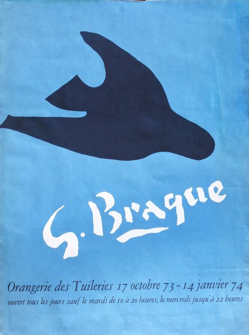 Georges Braque - "Exposición 1974" cartel litográfico original exposición en L´Orangerie des Tuileries en 1974