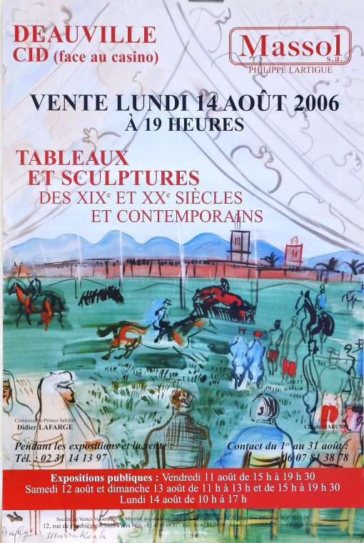 Raoul Dufy - "Dauville CID, Tableaus et sculptures" cartel original subasta en 2006