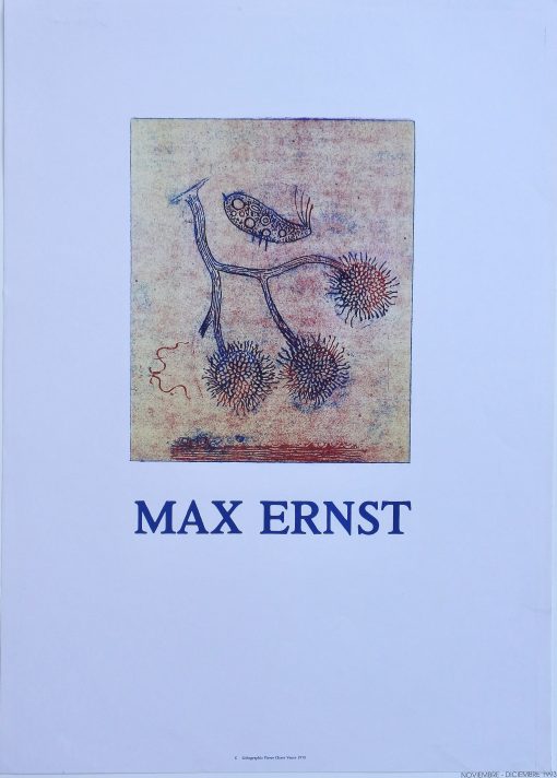 Max Ernst - "Ne peint plus!" cartel exposición obra gráfica en Galerie Chave, Vence, en 2000