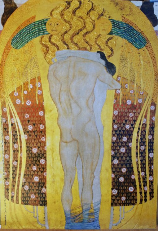 Gustav Klimt - "The kiss of the whole world" detalle del friso de Beethoven exposición artistas de la Secession de Viena